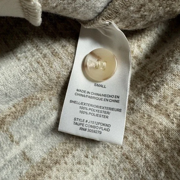 Thread & Supply Womens Plaid Shirt Jacket Shacket Beige Brown Collared Small - Picture 7 of 8